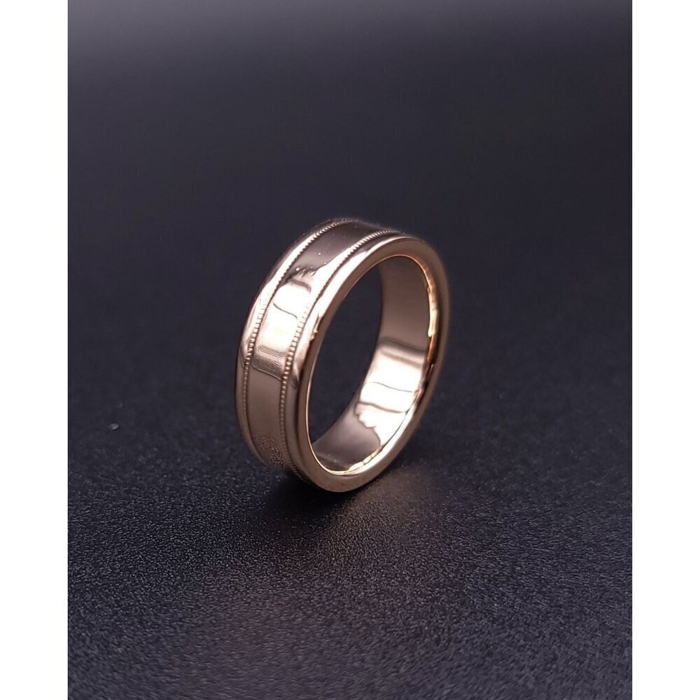 Tiffany & Co 18kt Rose Gold Together Double Milgrain 6mm Wedding Band Size 6.5 - Picture 14 of 15